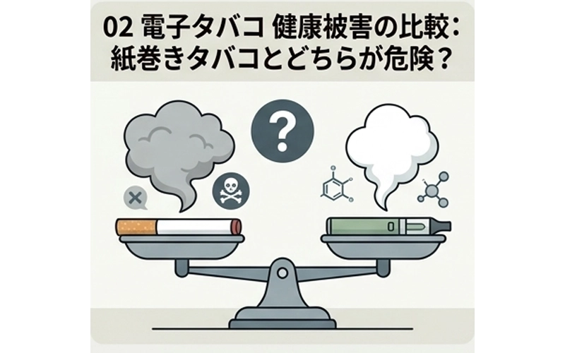 02 電子タバコ 健康被害の比較：紙巻きタバコとどちらが危険？
