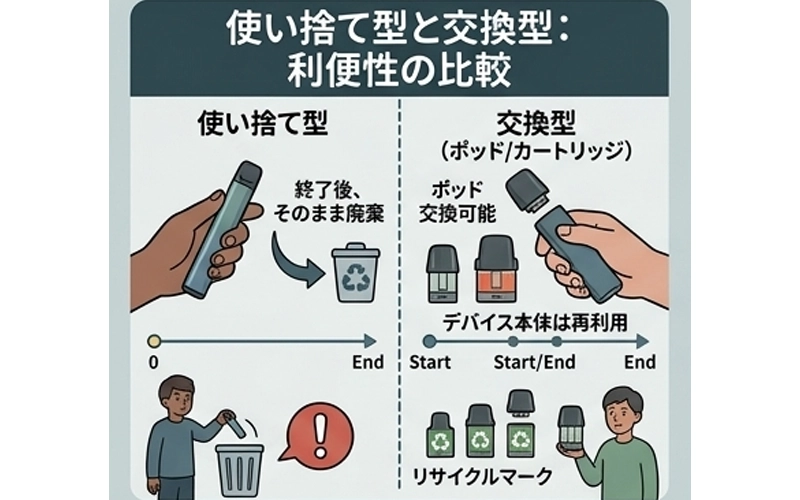使い捨て型と交換型：利便性の比較