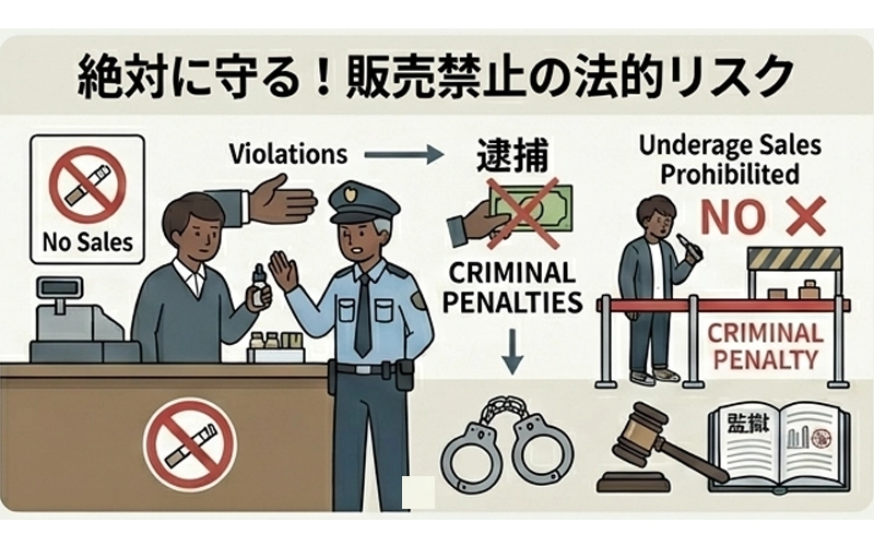販売禁止と潜在的な法的リスク：違反から犯罪への距離