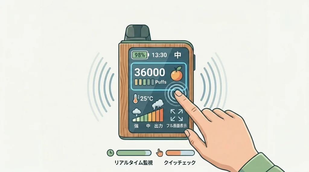 フルスクリーン表示：一目でわかるデバイス情報